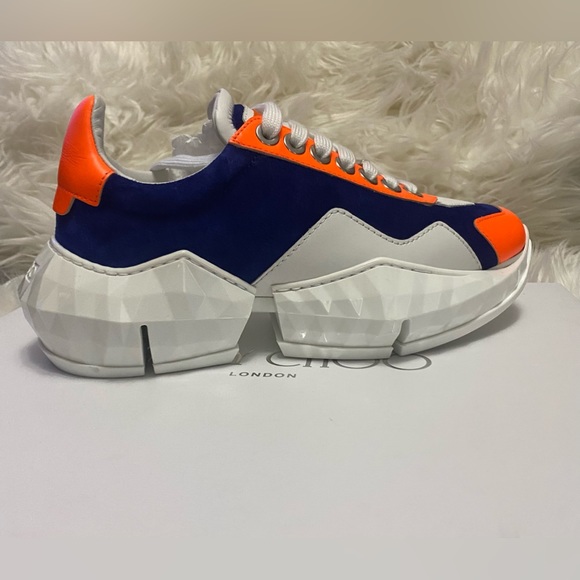 Diamond Blue Orange Leather Sneaker - Women Shoes Sneakers - Picture 2 of 4